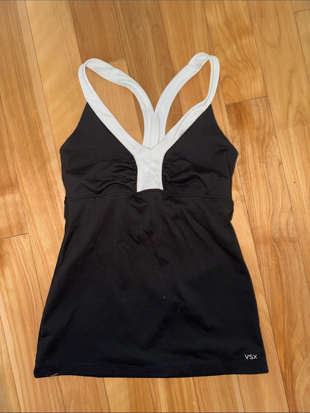 VSX Black Tank Top with White Racerback Trim